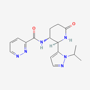 molecular formula C16H20N6O2 B7002462 N-[(2R,3R)-6-oxo-2-(2-propan-2-ylpyrazol-3-yl)piperidin-3-yl]pyridazine-3-carboxamide 