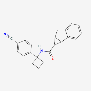 molecular formula C22H20N2O B7002464 N-[1-(4-cyanophenyl)cyclobutyl]-1,1a,6,6a-tetrahydrocyclopropa[a]indene-1-carboxamide 