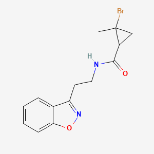 molecular formula C14H15BrN2O2 B7002495 N-[2-(1,2-benzoxazol-3-yl)ethyl]-2-bromo-2-methylcyclopropane-1-carboxamide 