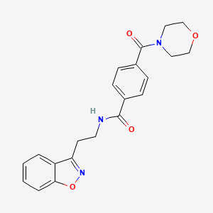 molecular formula C21H21N3O4 B7002507 N-[2-(1,2-benzoxazol-3-yl)ethyl]-4-(morpholine-4-carbonyl)benzamide 