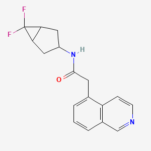 molecular formula C17H16F2N2O B7002540 N-(6,6-difluoro-3-bicyclo[3.1.0]hexanyl)-2-isoquinolin-5-ylacetamide 
