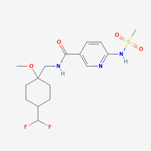molecular formula C16H23F2N3O4S B7002552 N-[[4-(difluoromethyl)-1-methoxycyclohexyl]methyl]-6-(methanesulfonamido)pyridine-3-carboxamide 