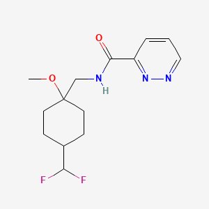 molecular formula C14H19F2N3O2 B7002559 N-[[4-(difluoromethyl)-1-methoxycyclohexyl]methyl]pyridazine-3-carboxamide 