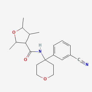 molecular formula C20H26N2O3 B7002610 N-[4-(3-cyanophenyl)oxan-4-yl]-2,4,5-trimethyloxolane-3-carboxamide 
