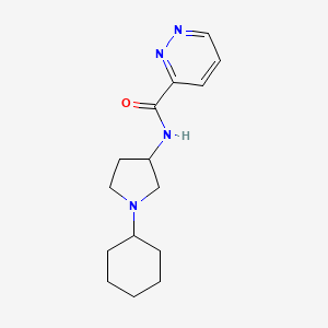 molecular formula C15H22N4O B7002621 N-(1-cyclohexylpyrrolidin-3-yl)pyridazine-3-carboxamide 