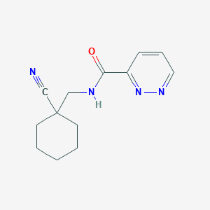 molecular formula C13H16N4O B7002643 N-[(1-cyanocyclohexyl)methyl]pyridazine-3-carboxamide 