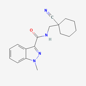 molecular formula C17H20N4O B7002651 N-[(1-cyanocyclohexyl)methyl]-1-methylindazole-3-carboxamide 