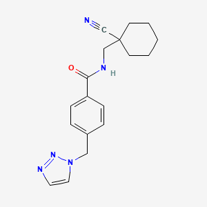 molecular formula C18H21N5O B7002661 N-[(1-cyanocyclohexyl)methyl]-4-(triazol-1-ylmethyl)benzamide 