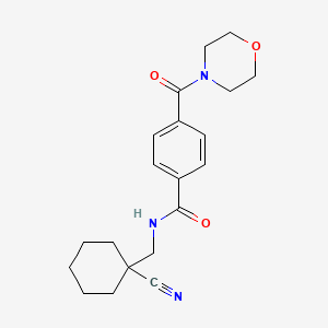 molecular formula C20H25N3O3 B7002674 N-[(1-cyanocyclohexyl)methyl]-4-(morpholine-4-carbonyl)benzamide 