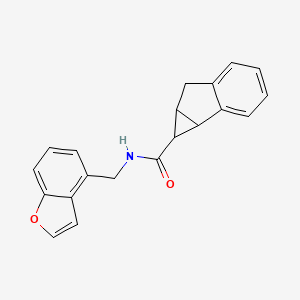 molecular formula C20H17NO2 B7002771 N-(1-benzofuran-4-ylmethyl)-1,1a,6,6a-tetrahydrocyclopropa[a]indene-1-carboxamide 