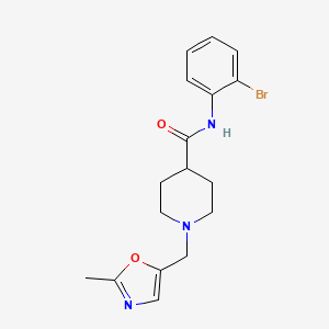 molecular formula C17H20BrN3O2 B7002859 N-(2-bromophenyl)-1-[(2-methyl-1,3-oxazol-5-yl)methyl]piperidine-4-carboxamide 