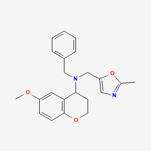 molecular formula C22H24N2O3 B7002926 N-benzyl-6-methoxy-N-[(2-methyl-1,3-oxazol-5-yl)methyl]-3,4-dihydro-2H-chromen-4-amine 