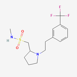 molecular formula C15H21F3N2O2S B7002959 N-methyl-1-[1-[2-[3-(trifluoromethyl)phenyl]ethyl]pyrrolidin-2-yl]methanesulfonamide 