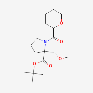 molecular formula C17H29NO5 B7002968 Tert-butyl 2-(methoxymethyl)-1-(oxane-2-carbonyl)pyrrolidine-2-carboxylate 