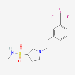 molecular formula C14H19F3N2O2S B7002987 N-methyl-1-[2-[3-(trifluoromethyl)phenyl]ethyl]pyrrolidine-3-sulfonamide 