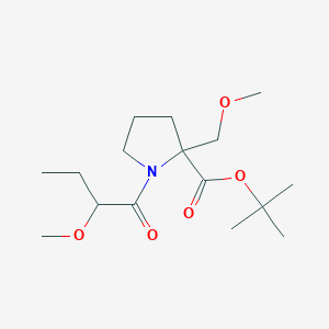molecular formula C16H29NO5 B7002999 Tert-butyl 1-(2-methoxybutanoyl)-2-(methoxymethyl)pyrrolidine-2-carboxylate 