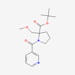 molecular formula C17H24N2O4 B7003016 Tert-butyl 2-(methoxymethyl)-1-(pyridine-3-carbonyl)pyrrolidine-2-carboxylate 