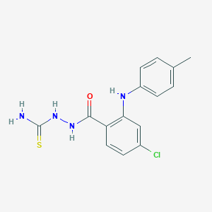 molecular formula C15H15ClN4OS B070031 Benzoic acid, 4-chloro-2-((4-methylphenyl)amino)-, 2-(aminothioxomethyl)hydrazide CAS No. 195370-35-5