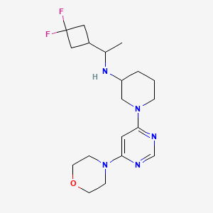 molecular formula C19H29F2N5O B7003130 N-[1-(3,3-difluorocyclobutyl)ethyl]-1-(6-morpholin-4-ylpyrimidin-4-yl)piperidin-3-amine 