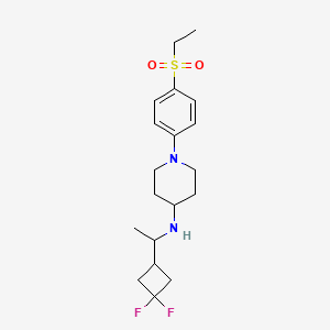 molecular formula C19H28F2N2O2S B7003133 N-[1-(3,3-difluorocyclobutyl)ethyl]-1-(4-ethylsulfonylphenyl)piperidin-4-amine 