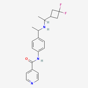molecular formula C20H23F2N3O B7003158 N-[4-[1-[1-(3,3-difluorocyclobutyl)ethylamino]ethyl]phenyl]pyridine-4-carboxamide 