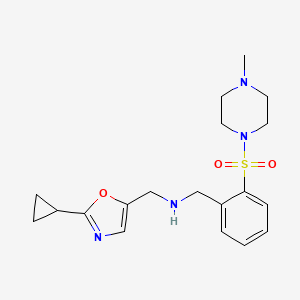 molecular formula C19H26N4O3S B7003175 N-[(2-cyclopropyl-1,3-oxazol-5-yl)methyl]-1-[2-(4-methylpiperazin-1-yl)sulfonylphenyl]methanamine 