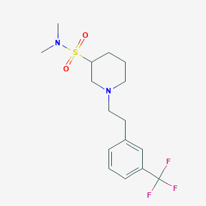 molecular formula C16H23F3N2O2S B7003362 N,N-dimethyl-1-[2-[3-(trifluoromethyl)phenyl]ethyl]piperidine-3-sulfonamide 