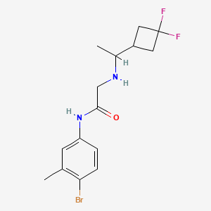 molecular formula C15H19BrF2N2O B7003441 N-(4-bromo-3-methylphenyl)-2-[1-(3,3-difluorocyclobutyl)ethylamino]acetamide 