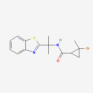 molecular formula C15H17BrN2OS B7003538 N-[2-(1,3-benzothiazol-2-yl)propan-2-yl]-2-bromo-2-methylcyclopropane-1-carboxamide 