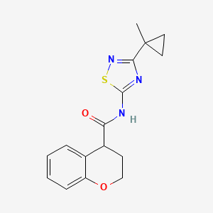 molecular formula C16H17N3O2S B7003617 N-[3-(1-methylcyclopropyl)-1,2,4-thiadiazol-5-yl]-3,4-dihydro-2H-chromene-4-carboxamide 