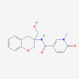 molecular formula C17H18N2O4 B7003668 N-[3-(hydroxymethyl)-2,4-dihydrochromen-3-yl]-1-methyl-6-oxopyridine-3-carboxamide 