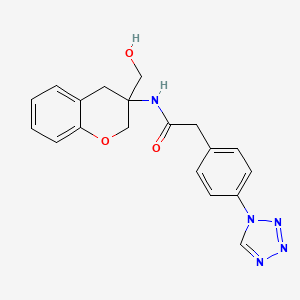 molecular formula C19H19N5O3 B7003687 N-[3-(hydroxymethyl)-2,4-dihydrochromen-3-yl]-2-[4-(tetrazol-1-yl)phenyl]acetamide 