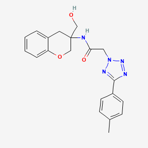 molecular formula C20H21N5O3 B7003698 N-[3-(hydroxymethyl)-2,4-dihydrochromen-3-yl]-2-[5-(4-methylphenyl)tetrazol-2-yl]acetamide 