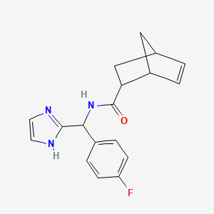 molecular formula C18H18FN3O B7003835 N-[(4-fluorophenyl)-(1H-imidazol-2-yl)methyl]bicyclo[2.2.1]hept-5-ene-2-carboxamide 