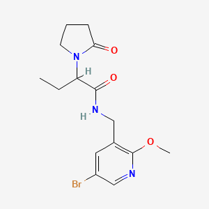 molecular formula C15H20BrN3O3 B7003841 N-[(5-bromo-2-methoxypyridin-3-yl)methyl]-2-(2-oxopyrrolidin-1-yl)butanamide 