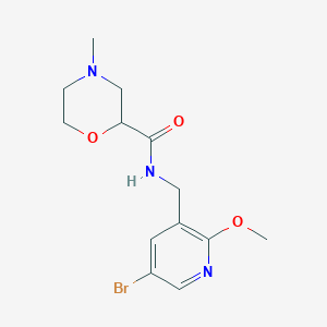 molecular formula C13H18BrN3O3 B7003866 N-[(5-bromo-2-methoxypyridin-3-yl)methyl]-4-methylmorpholine-2-carboxamide 