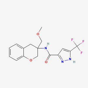molecular formula C16H16F3N3O3 B7003905 N-[3-(methoxymethyl)-2,4-dihydrochromen-3-yl]-5-(trifluoromethyl)-1H-pyrazole-3-carboxamide 