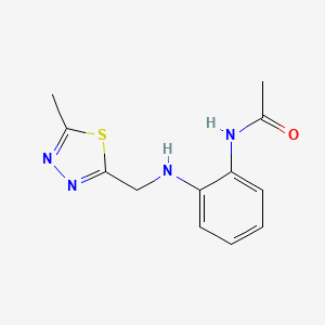 molecular formula C12H14N4OS B7004112 N-[2-[(5-methyl-1,3,4-thiadiazol-2-yl)methylamino]phenyl]acetamide 