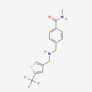 molecular formula C15H15F3N2OS B7004386 N-methyl-4-[[[5-(trifluoromethyl)thiophen-3-yl]methylamino]methyl]benzamide 