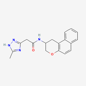 molecular formula C18H18N4O2 B7004419 N-(2,3-dihydro-1H-benzo[f]chromen-2-yl)-2-(5-methyl-1H-1,2,4-triazol-3-yl)acetamide 