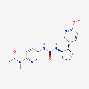 molecular formula C19H23N5O4 B7004684 N-[5-[[(2S,3R)-2-(6-methoxypyridin-3-yl)oxolan-3-yl]carbamoylamino]pyridin-2-yl]-N-methylacetamide 