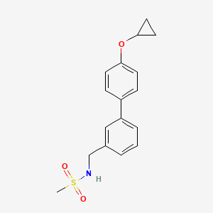 molecular formula C17H19NO3S B7004933 N-[[3-(4-cyclopropyloxyphenyl)phenyl]methyl]methanesulfonamide 