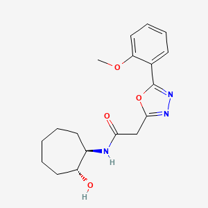 molecular formula C18H23N3O4 B7004966 N-[(1R,2R)-2-hydroxycycloheptyl]-2-[5-(2-methoxyphenyl)-1,3,4-oxadiazol-2-yl]acetamide 