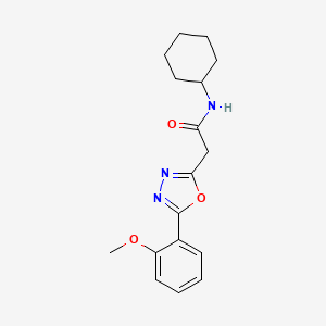 molecular formula C17H21N3O3 B7004970 N-cyclohexyl-2-[5-(2-methoxyphenyl)-1,3,4-oxadiazol-2-yl]acetamide 