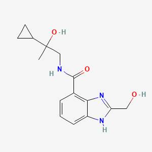 molecular formula C15H19N3O3 B7005019 N-(2-cyclopropyl-2-hydroxypropyl)-2-(hydroxymethyl)-1H-benzimidazole-4-carboxamide 