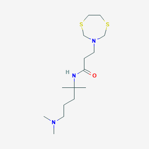 molecular formula C15H31N3OS2 B7005069 N-[5-(dimethylamino)-2-methylpentan-2-yl]-3-(1,5,3-dithiazepan-3-yl)propanamide 