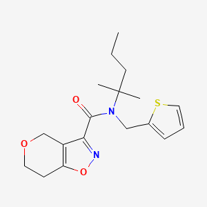 molecular formula C18H24N2O3S B7005094 N-(2-methylpentan-2-yl)-N-(thiophen-2-ylmethyl)-6,7-dihydro-4H-pyrano[3,4-d][1,2]oxazole-3-carboxamide 