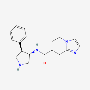 molecular formula C18H22N4O B7005099 N-[(3S,4R)-4-phenylpyrrolidin-3-yl]-5,6,7,8-tetrahydroimidazo[1,2-a]pyridine-7-carboxamide 