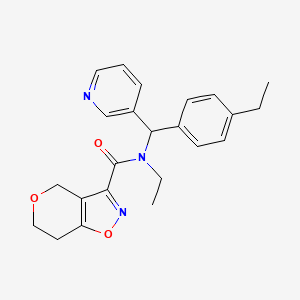molecular formula C23H25N3O3 B7005102 N-ethyl-N-[(4-ethylphenyl)-pyridin-3-ylmethyl]-6,7-dihydro-4H-pyrano[3,4-d][1,2]oxazole-3-carboxamide 