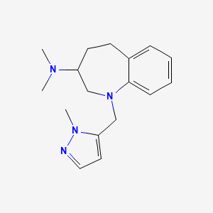 molecular formula C17H24N4 B7005136 N,N-dimethyl-1-[(2-methylpyrazol-3-yl)methyl]-2,3,4,5-tetrahydro-1-benzazepin-3-amine 